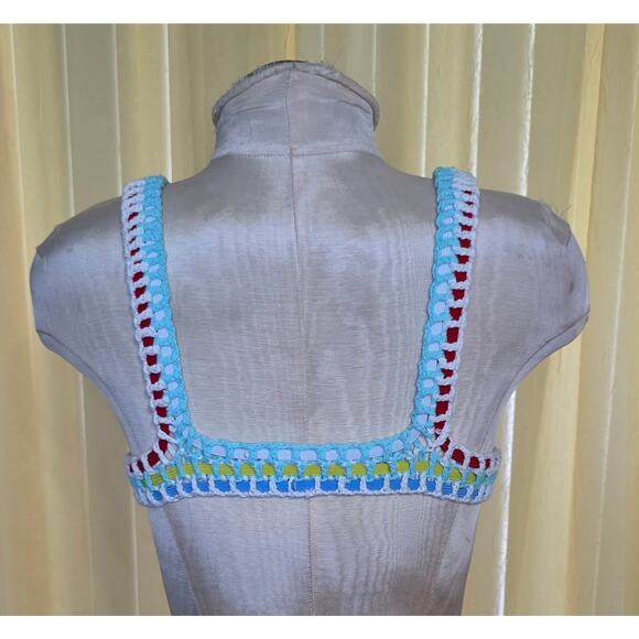 Crocheted Bikini Top No tag see measurements for size - Picture 2 of 4